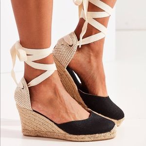 NWT Soludos Classic Black Wedge Espadrille